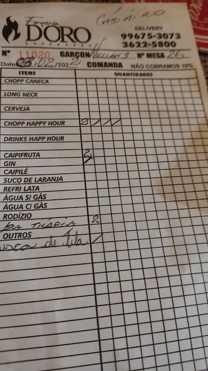 Menu Forneria D'oro Gastrobar-1